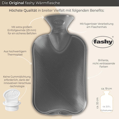 Fashy Hot Water Bottle Red - 2 Liter Capacity | Certified Quality