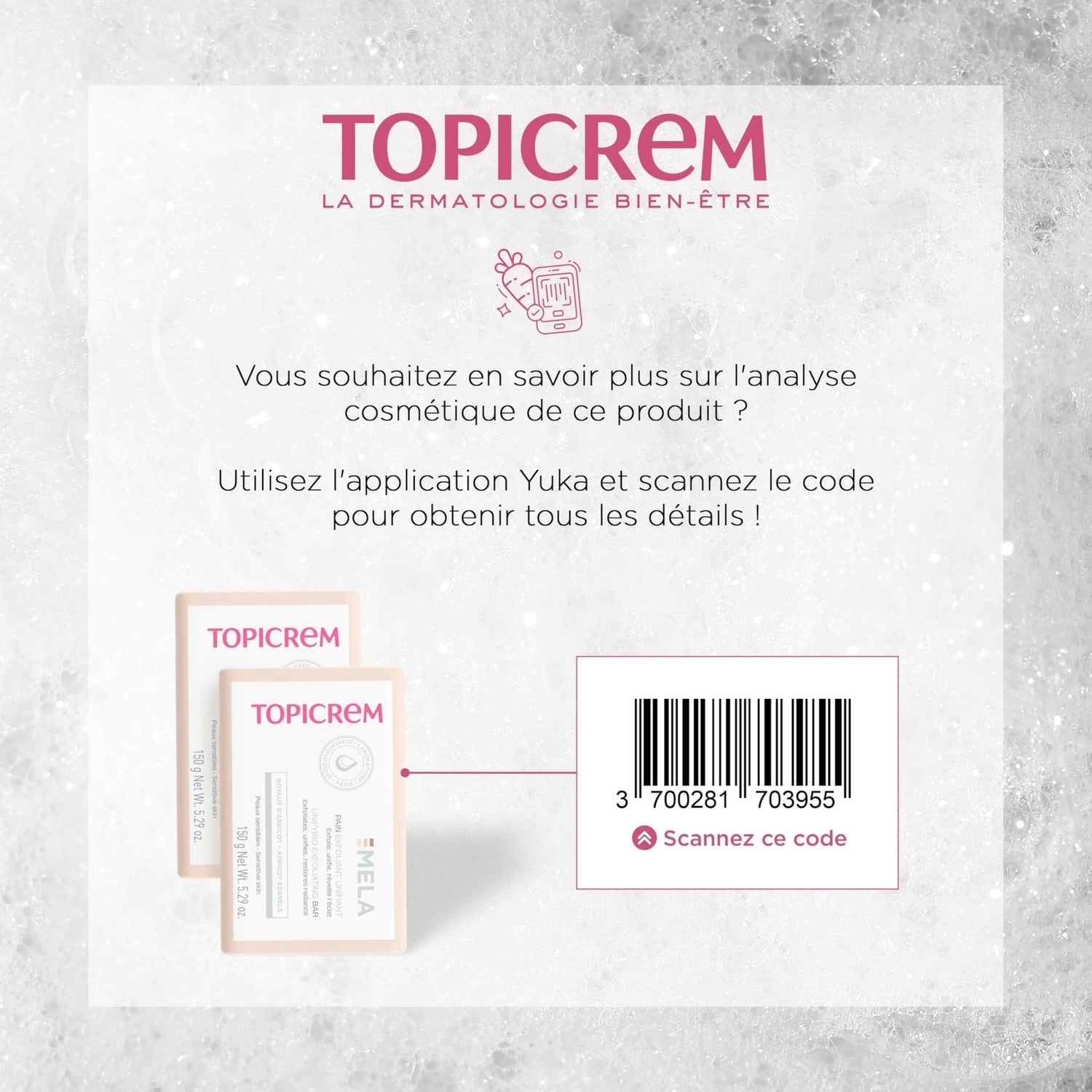 Topicrem Exfoliating Soap Bar for Sensitive Skin - Gentle Exfoliation &amp; Natural Ingredients
