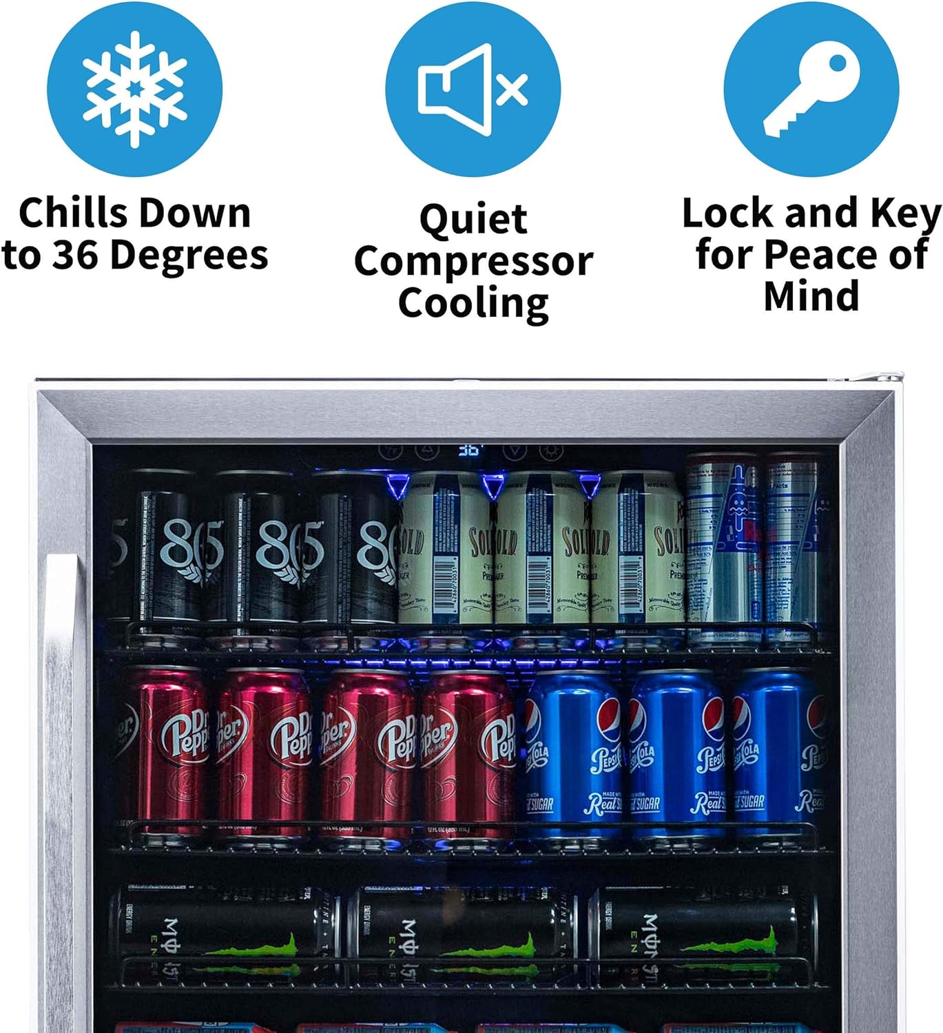 NewAir Beverage Refrigerator Cooler with 177 Can Capacity