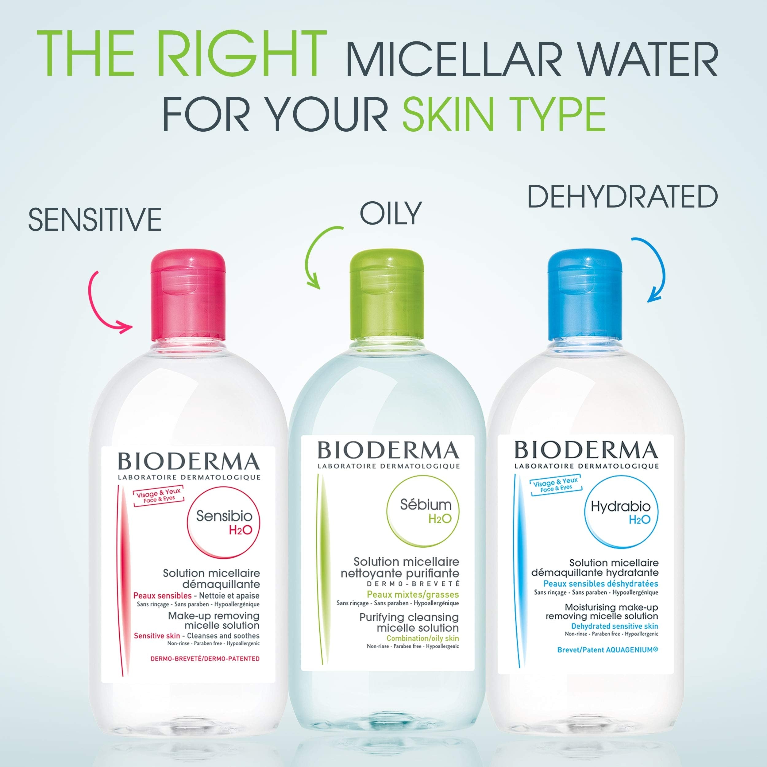 Bioderma Sebium Skincare Set for Oily Skin - Gentle Cleansing &amp; Non-Comedogenic - Sebium H2O &amp; Foaming Gel