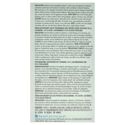 Skinceuticals Antioxidant Serum Silymarin CF - Vitamin C Serum for Anti-Aging &amp; Acne-Prone Skin