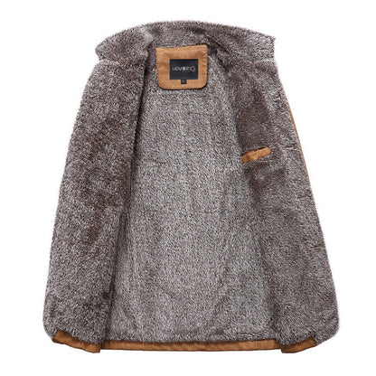 Mens PU Leather Jacket Winter Coat
