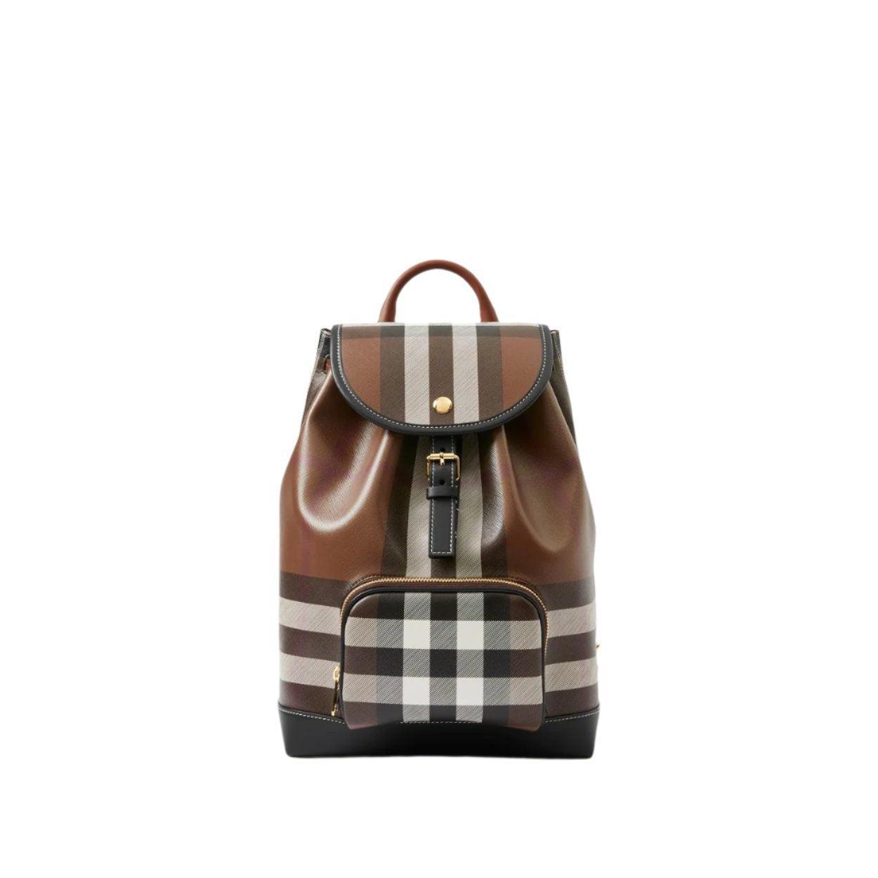 Burberry Medium Check Coated Canvas Backpack