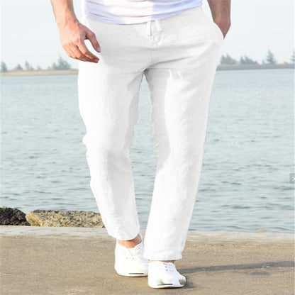 Mens Cotton Linen Casual Pants
