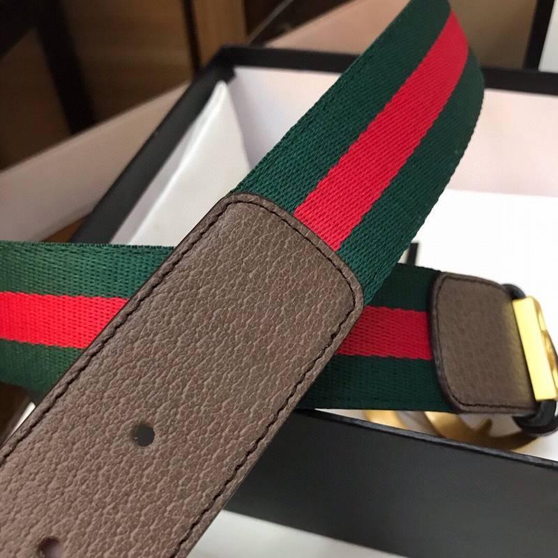 Gucci GG Marmont Web Belt Canvas and Leather &