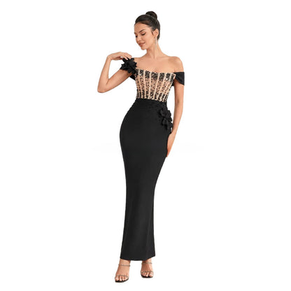 Elegant Beaded Bandage Dress