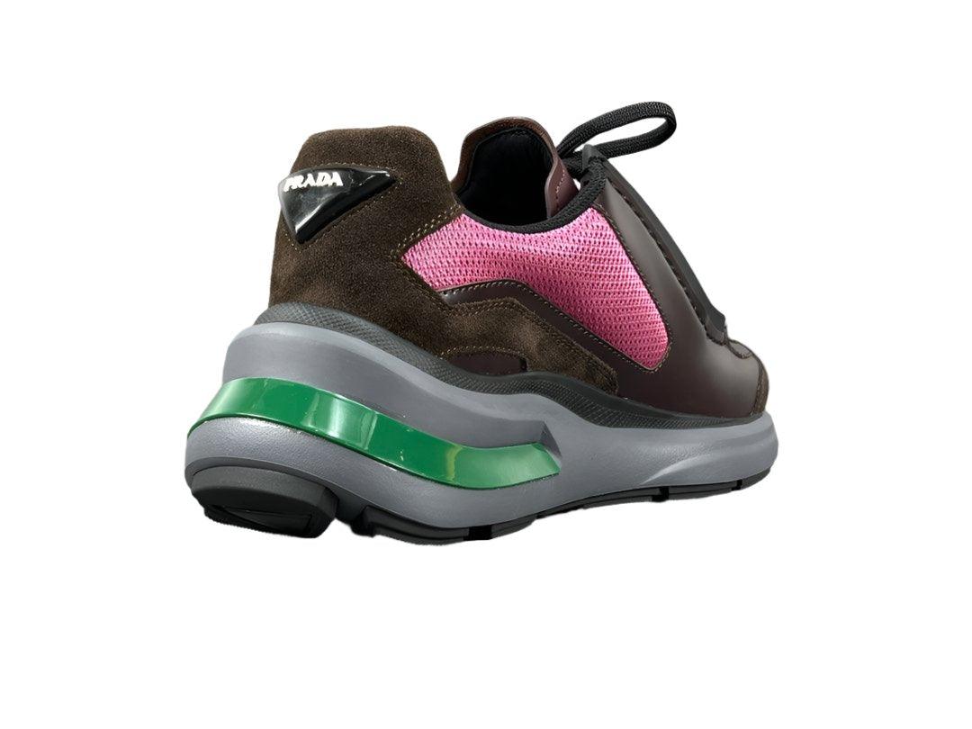 Prada Brushed Leather Bike Fabric Suede Garnet "Peony Pink"