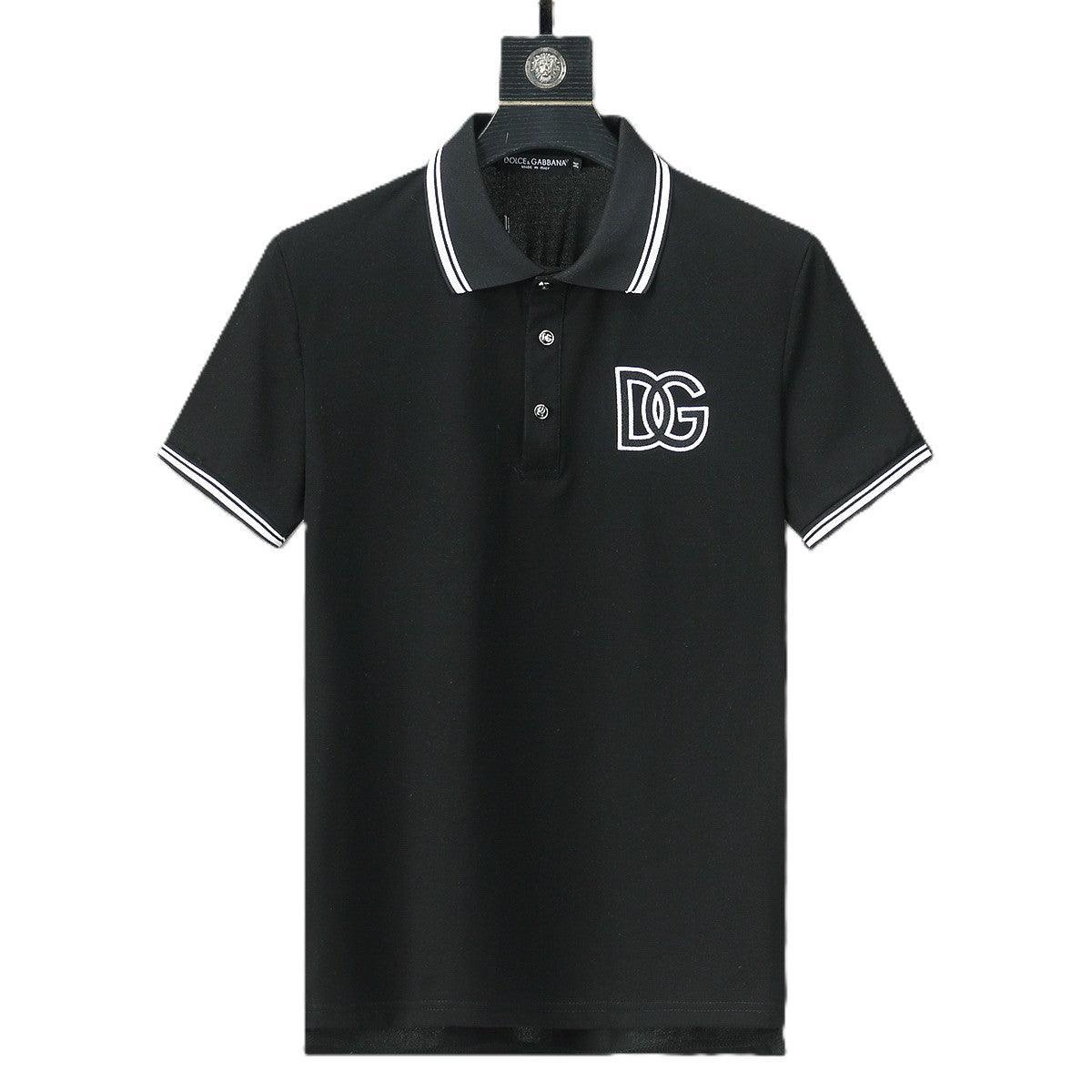 Dolce Gabbana Black T-Shirt With Collar