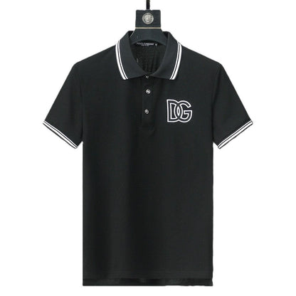 Dolce Gabbana Black T-Shirt With Collar