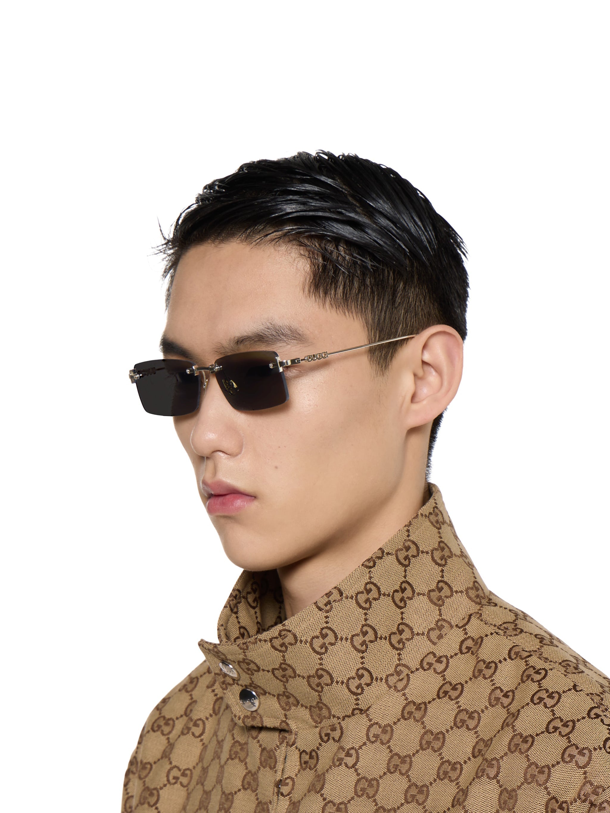 GUCCI Platinum Metal Sunglasses for Men