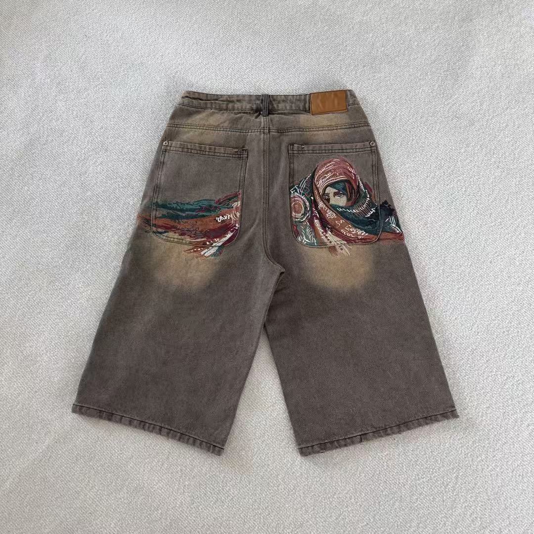 Casual Long Pants Plum Blossom Embroidery