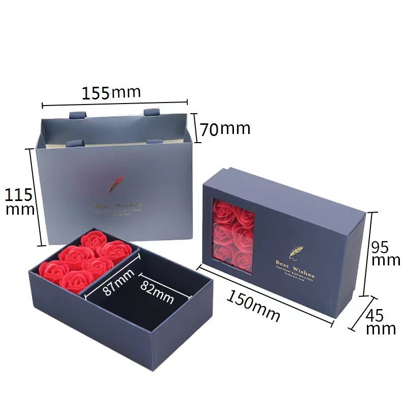 Rose Themed Jewelry Gift Box with Card
