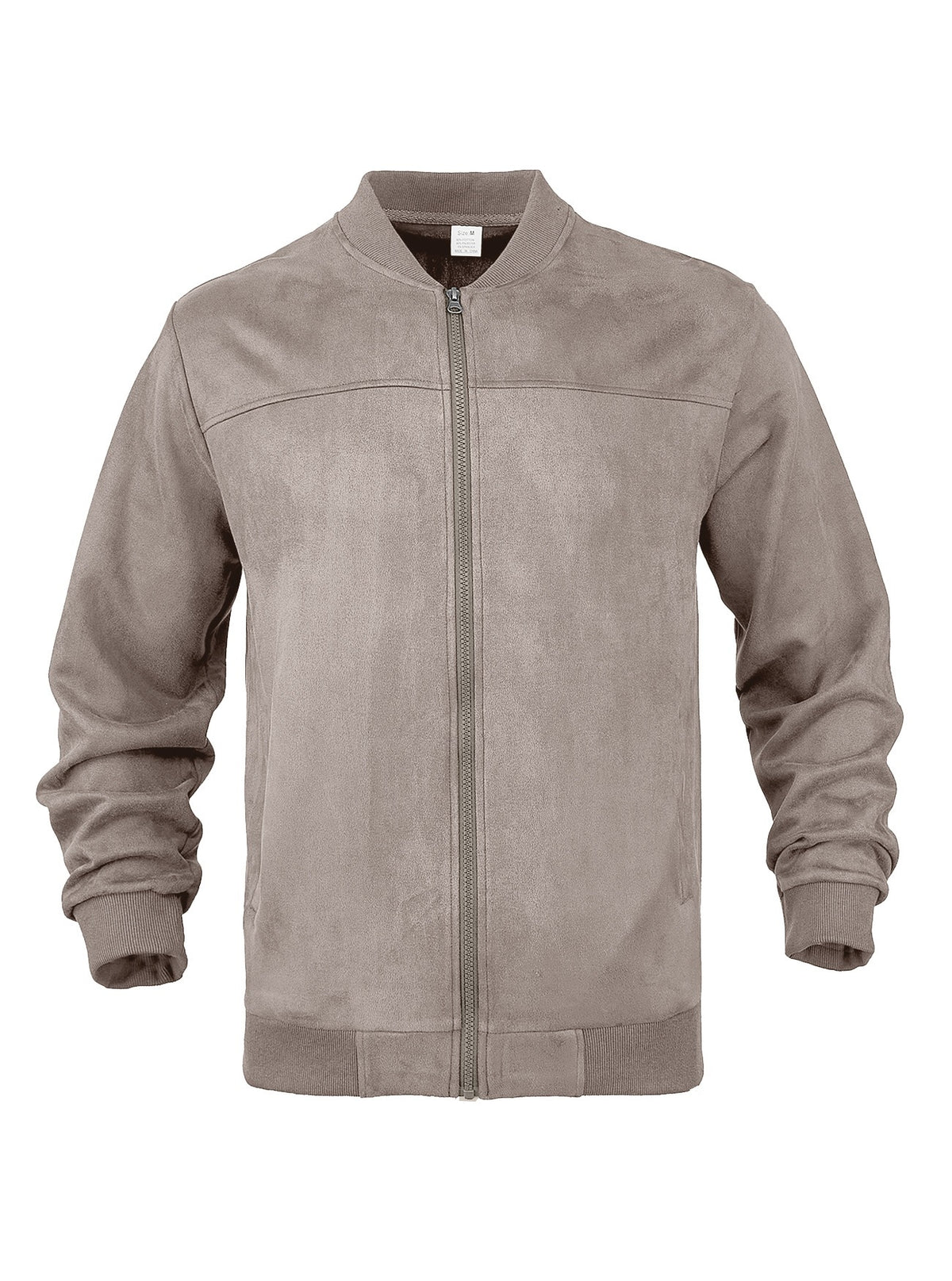 Mens Suede Stand Collar Zipper Jacket