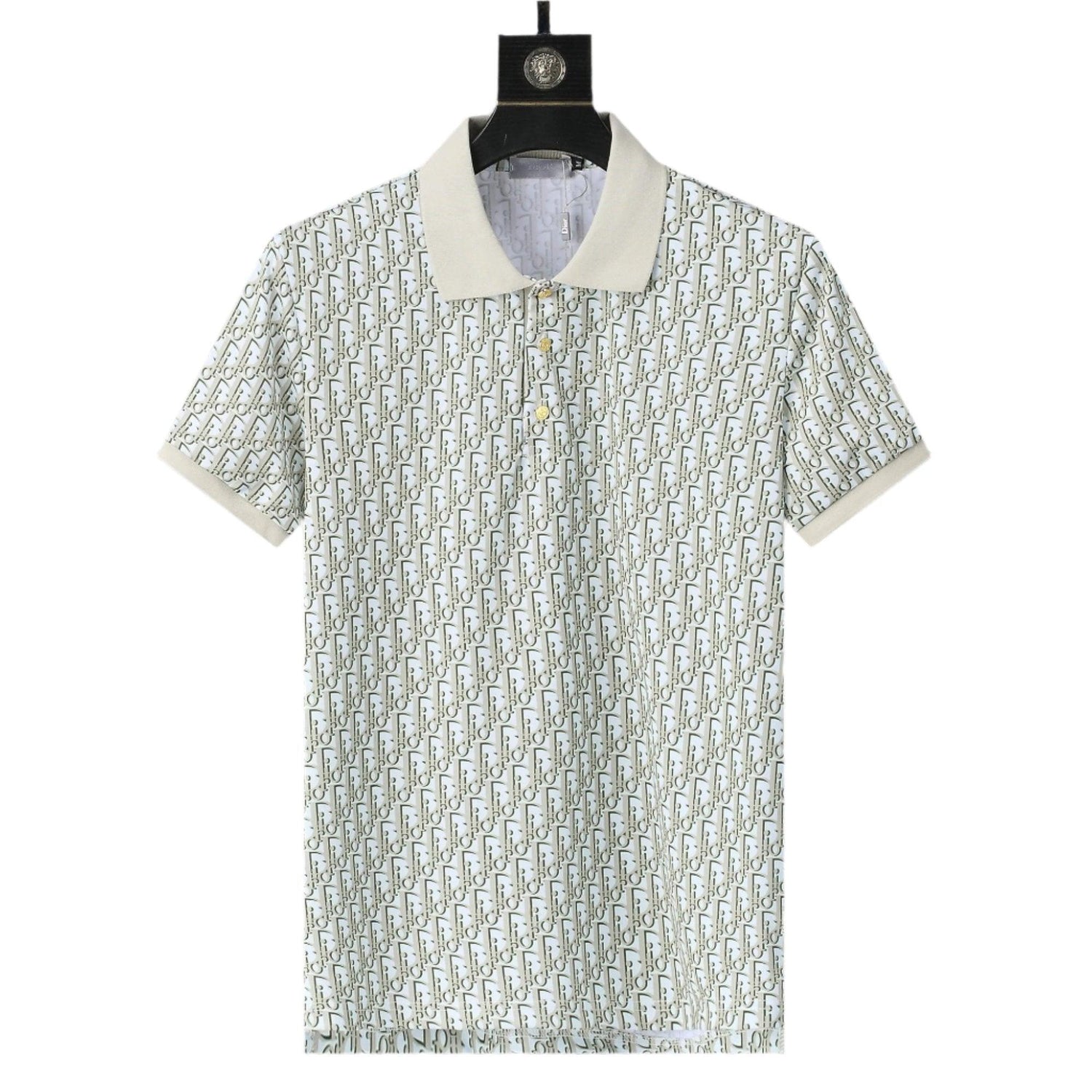 Dior Geometric Green T-Shirt With Collar