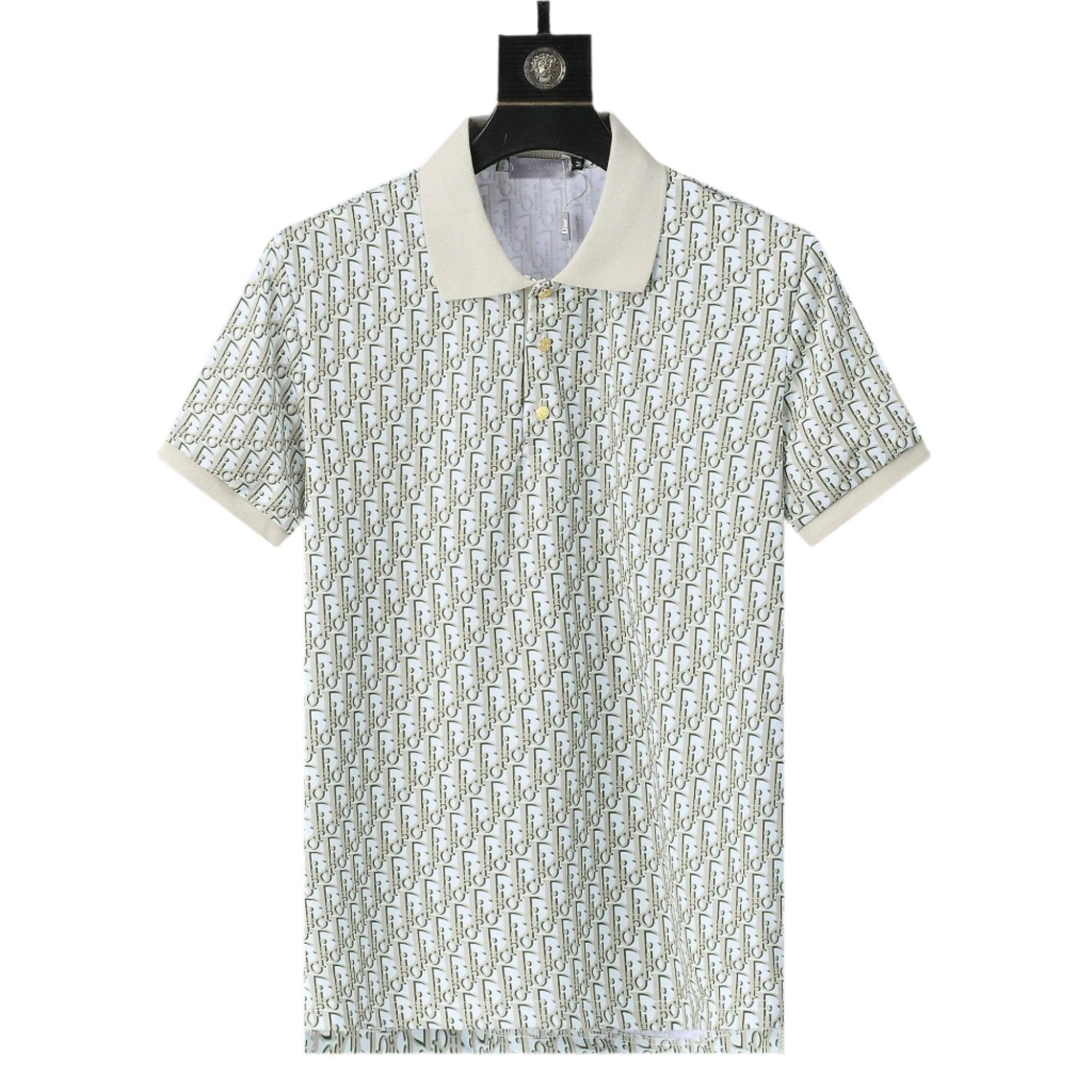 Dior Geometric Green T-Shirt With Collar