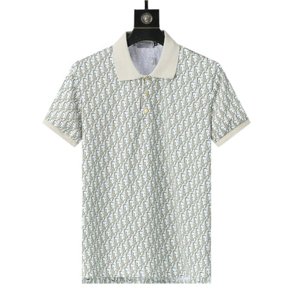 Dior Geometric Green T-Shirt With Collar