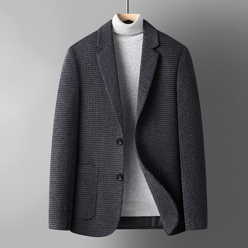 Autumn And Winter Solid Color Short Wool Woolen Men&