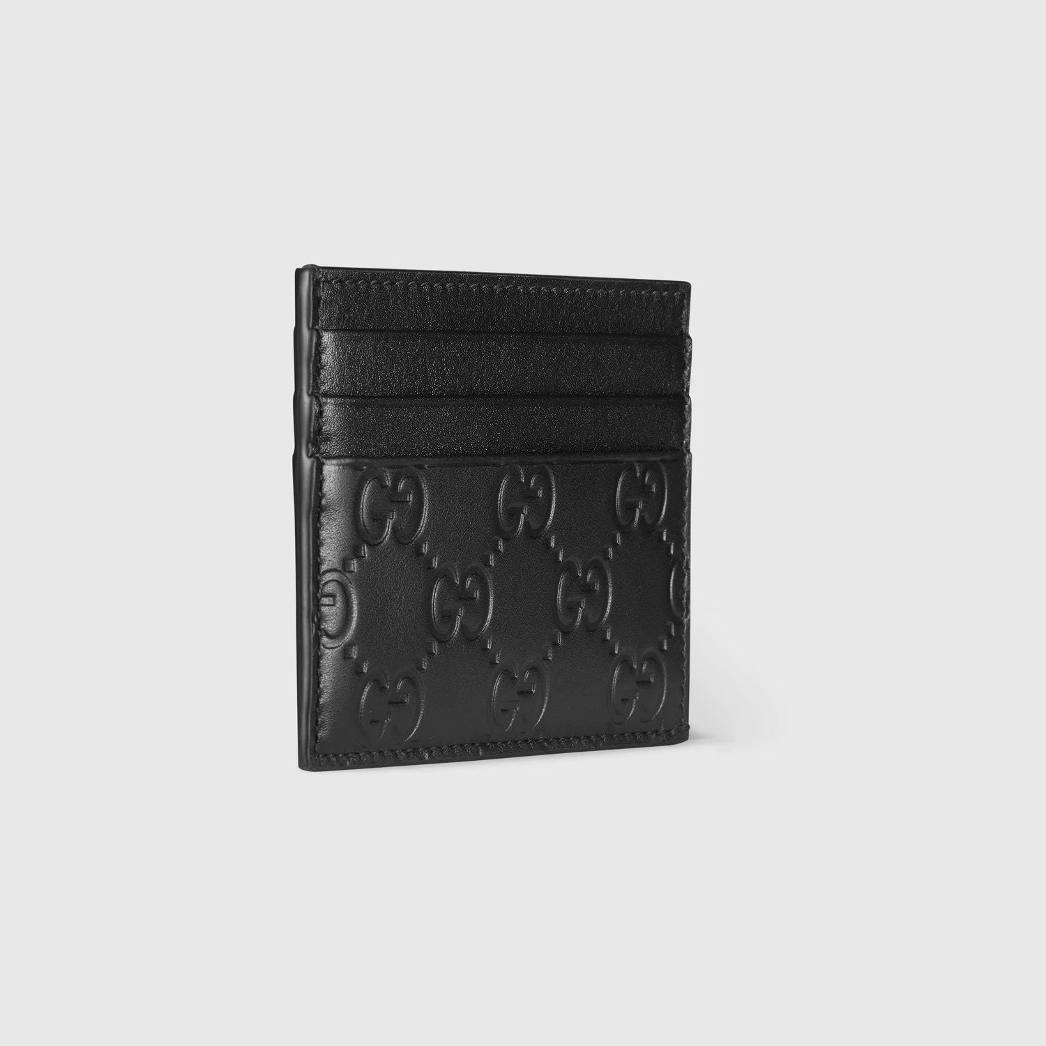 GUCCI Mini Leather Card Holder with Embossed Pattern - Dimensions: 10 x 8 cm