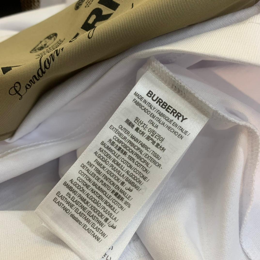 Burberry White T-Shirt Without Collar