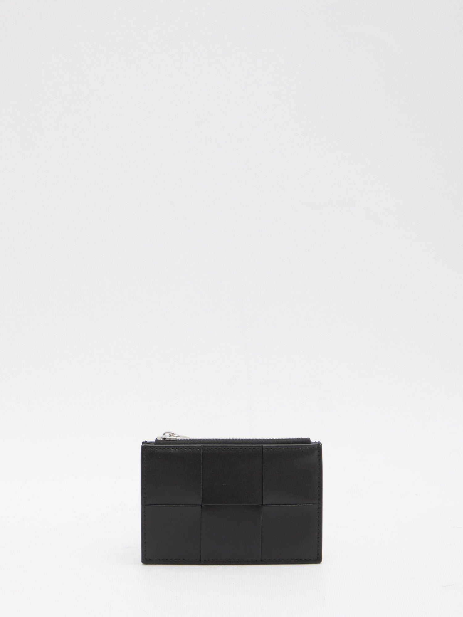 BOTTEGA VENETA Mini Leather Card Holder with Zippered Coin Pocket