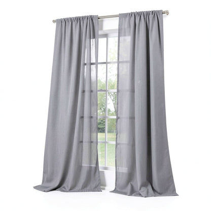 No. 918 1-Panel Lourdes Crushed Sheer Window Curtain, Grey, 59X84