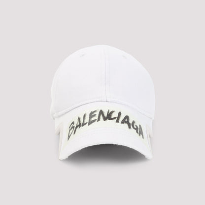 BALENCIAGA Asymmetrical Visor Cotton Cap