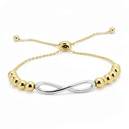 Giani Bernini Two-Tone Beaded  Bolo Bracelet in Sterling Silver/18k Gold-Plate