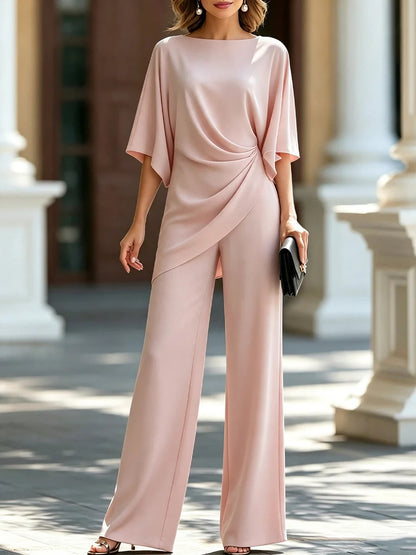 Womens Drop Waist Shirt and Wide Leg Pants Set