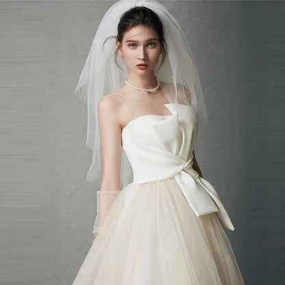 Elegant Satin Wedding Dress for Pregnant Women
