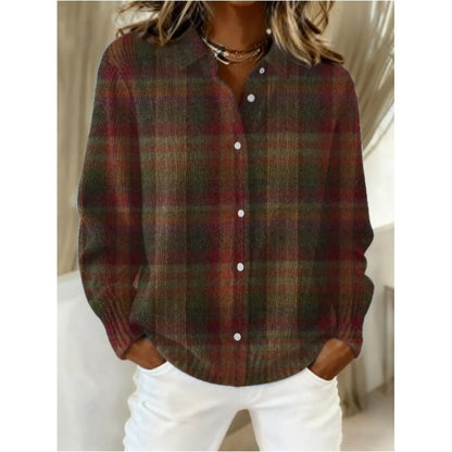 print turn-down collar shirt