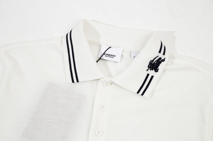 Burberry White T-Shirt With Collar