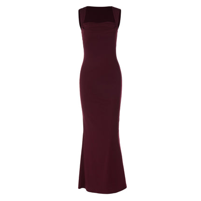 Womens Slim Fit Square Neck Dress