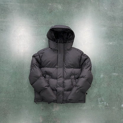 Gradient color embroidered winter jacket set