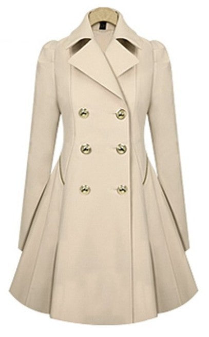 Slim Fit Mittellanger Büromantel Damen Trenchcoat für Frühling und Herbst in Übergröße
