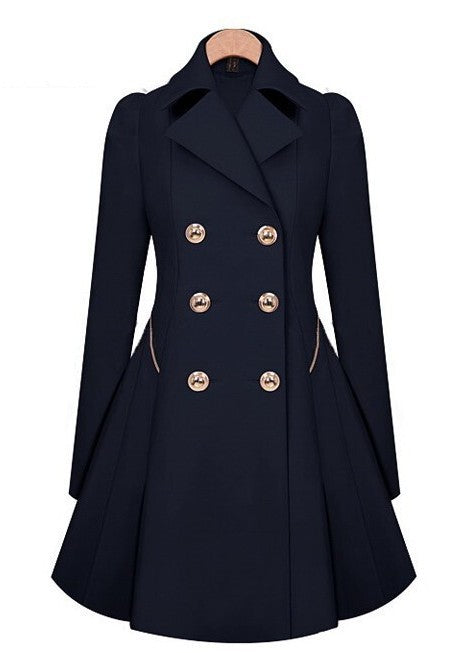 Slim Fit Mittellanger Büromantel Damen Trenchcoat für Frühling und Herbst in Übergröße