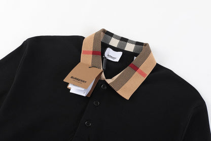 Burberry Check collar polo shirt