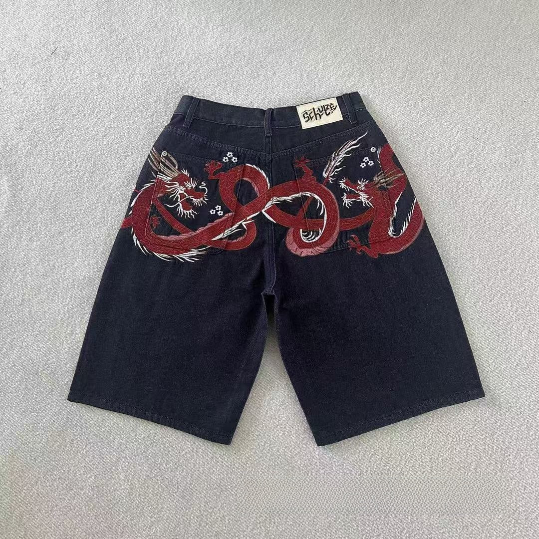 Casual Long Pants Plum Blossom Embroidery