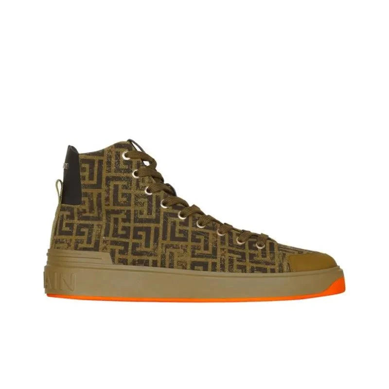 BALMAIN Casual Shoes Men High Top Khaki