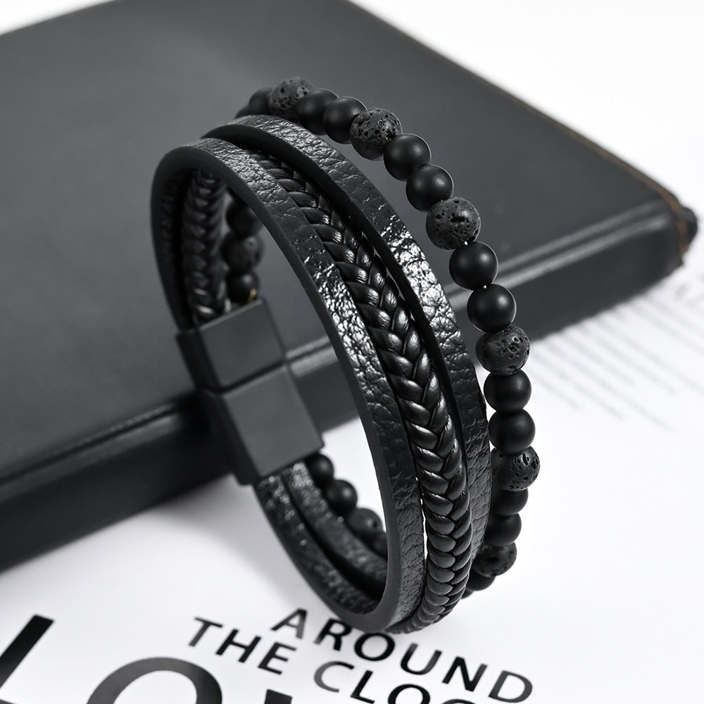 Multi-layered woven bracelet