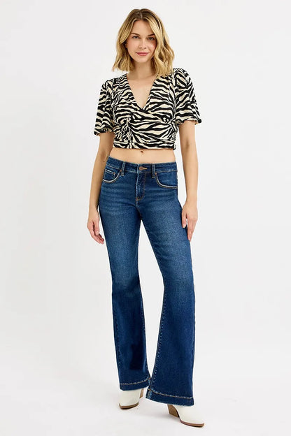 Tummy Control Mid Rise Flare Jeans