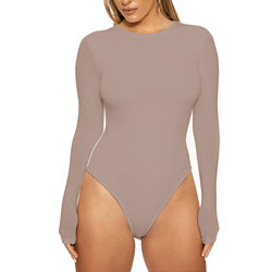 Herbst Winter Damenbekleidung Lässiges Unterzieh-Top Langarm Enger Body