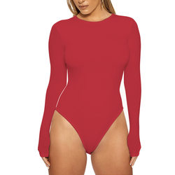 Herbst Winter Damenbekleidung Lässiges Unterzieh-Top Langarm Enger Body