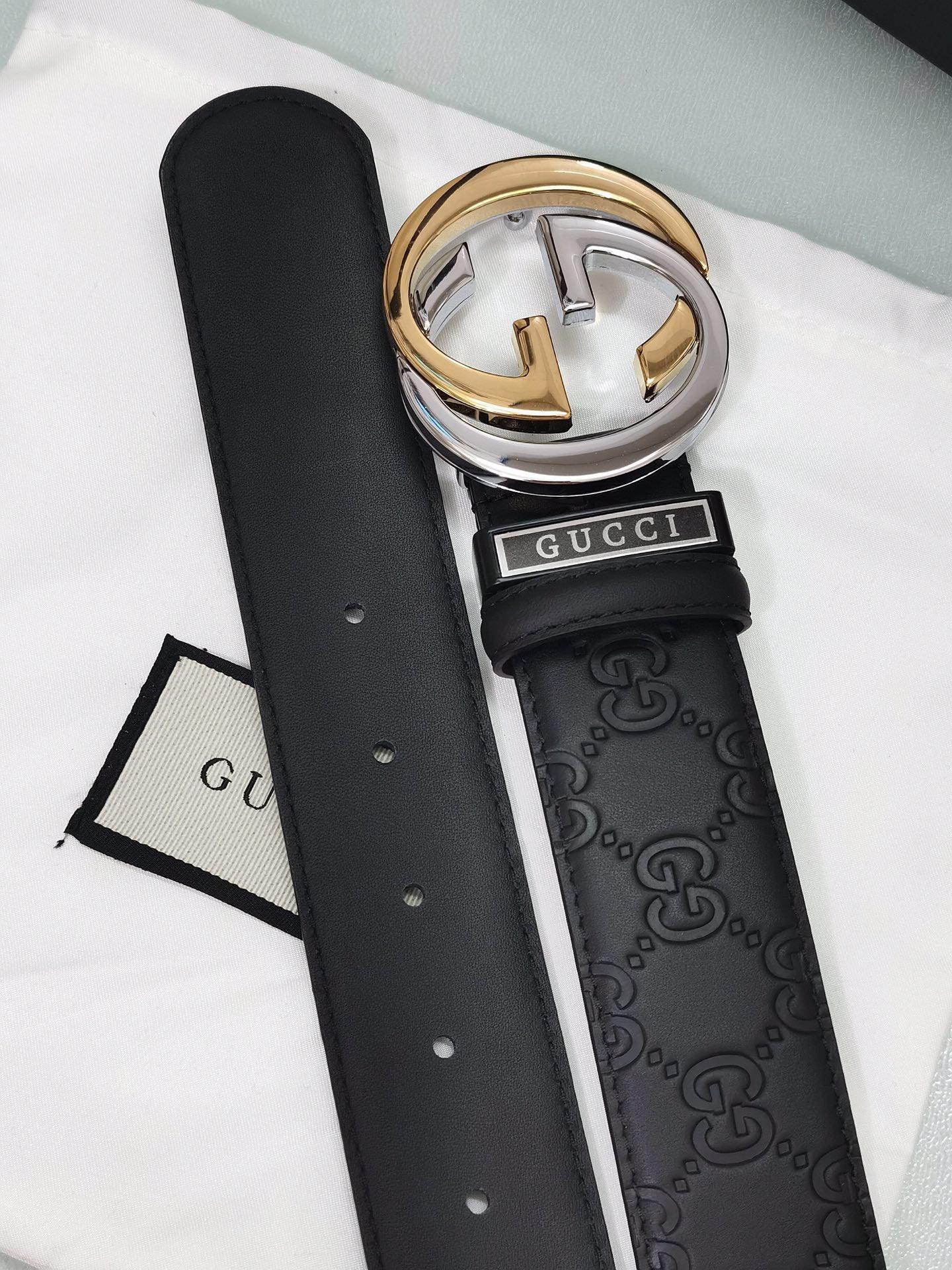 GUCCI Embellished coated-canvas and leather belt &