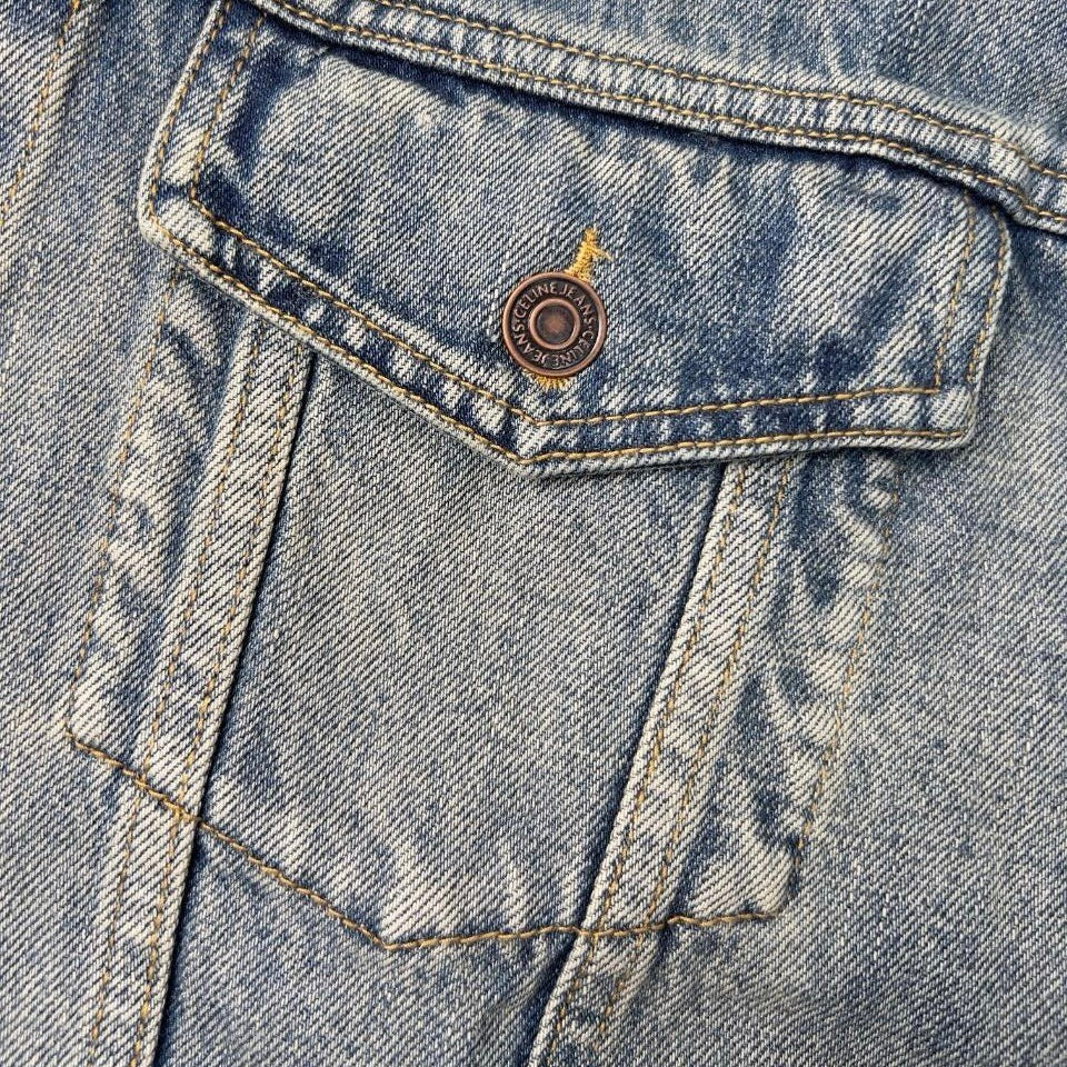 CELINE Washed Grey Denim Jacket – Casual Single-Breasted