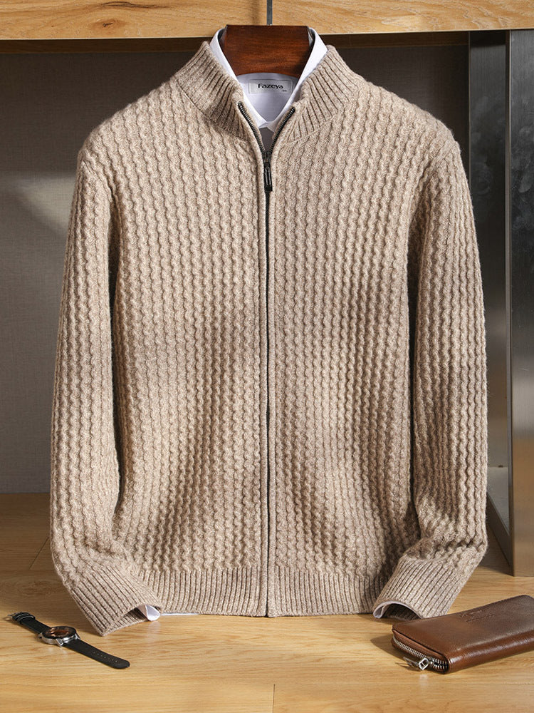Wool Zipper Cardigan Men&