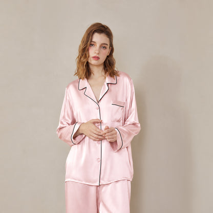 Butterfly Embroidery Silk Pajama Set