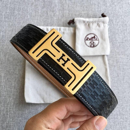 Hermes Men Gold Buckle Belt &