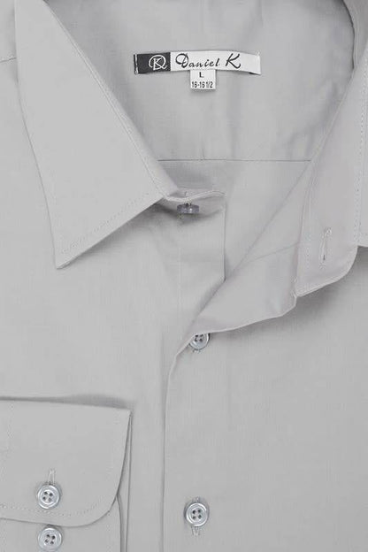 L/S Cotton Solid Button Up