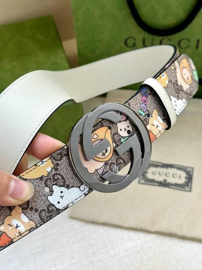 GUCCI Cartoon Print Logo Belt &
