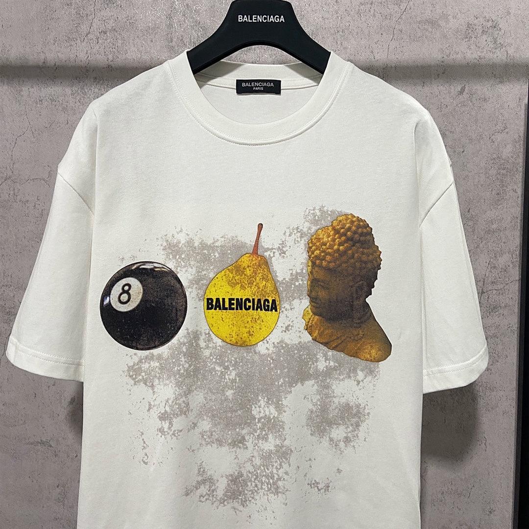 Balenciaga Cream T-Shirt Without Collar